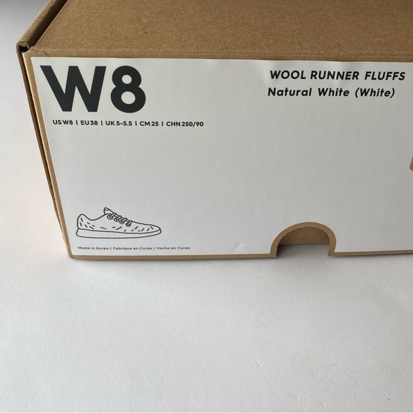 Allbirds Women's Cream Wool Runners Fluff - Natural White Size 8 with box - Picture 8 of 11